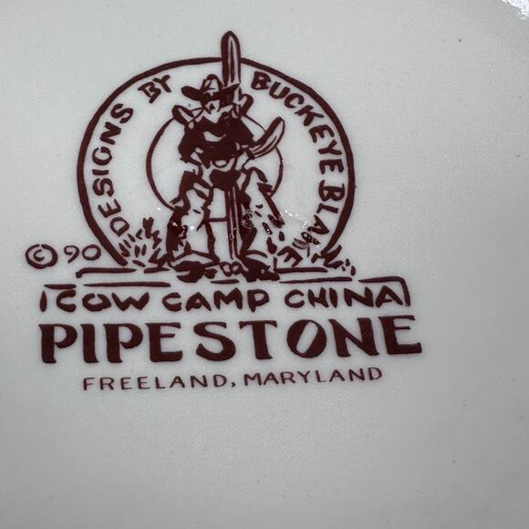 Pipestone Cow Camp Chili Bowls 6" Western Longhorn Bull Buckeye Blake Lot of 4 - Picture 6 of 7